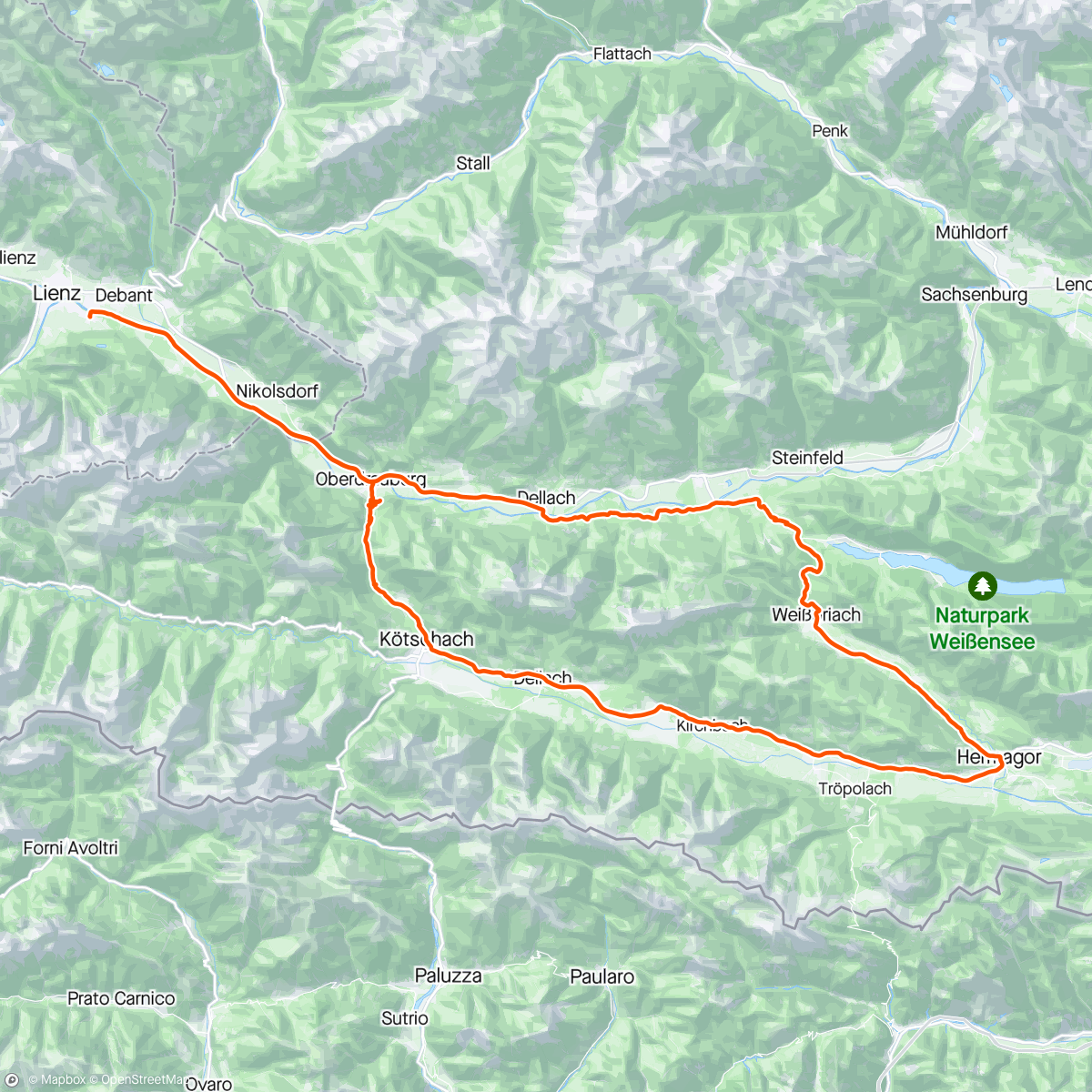 Map of the activity, Gailtalrunde mit ☕️🍰