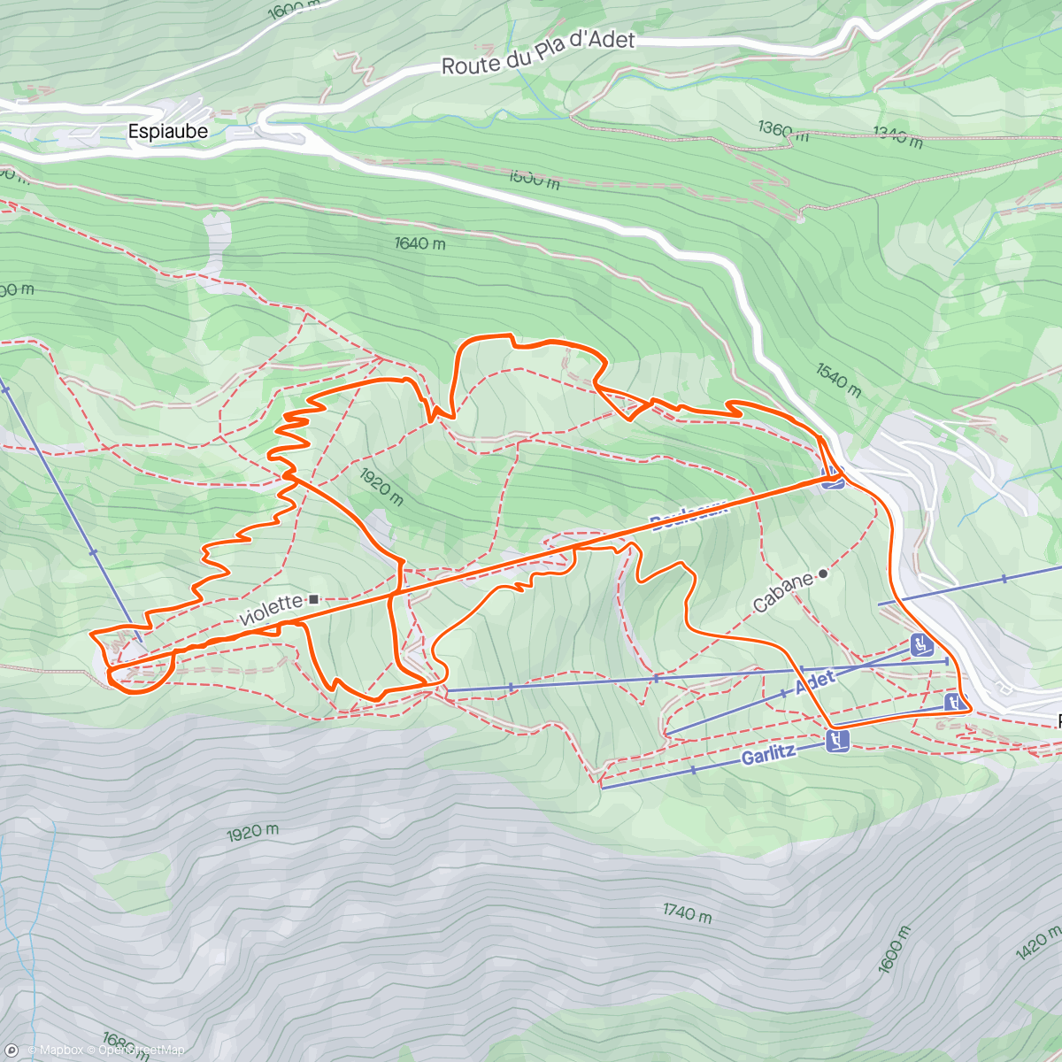 Map of the activity, Saint Lary - Session bikepark