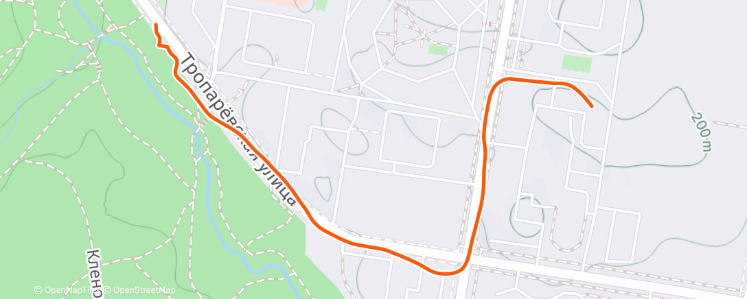 Map of the activity, Morning Run