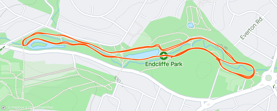 Mapa da atividade, Endcliffe Parkrun #20
