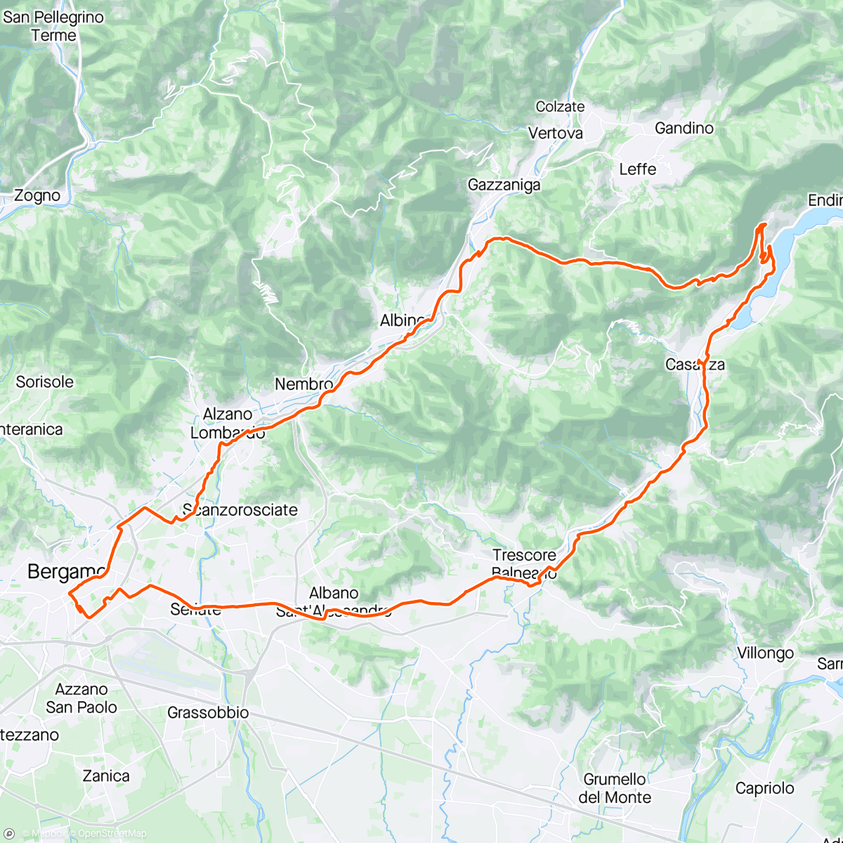 Map of the activity, MTB Valle Rossa sterrata