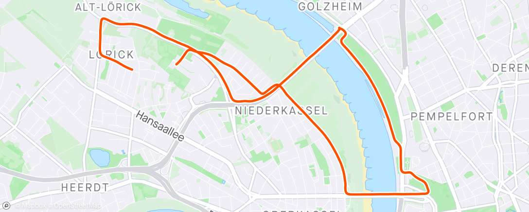 Map of the activity, Week 6, run 1