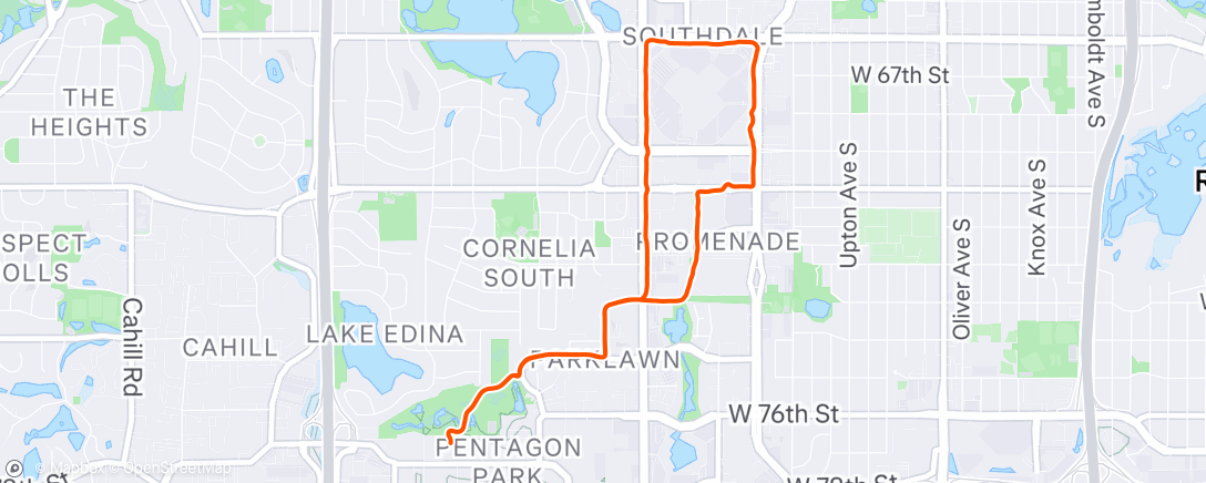 Map of the activity, Night Run