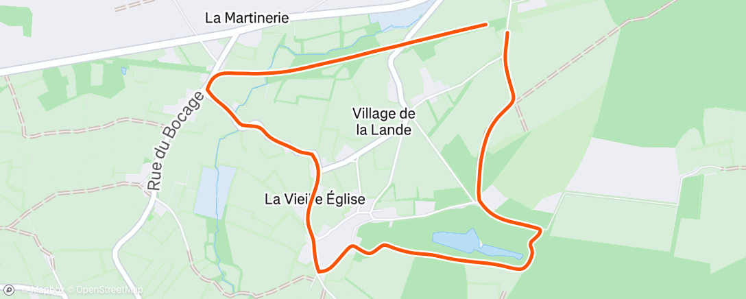 Map of the activity, Course à pied le midi