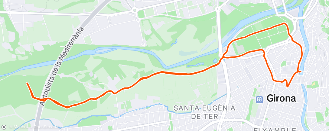 Map of the activity, Afternoon Run