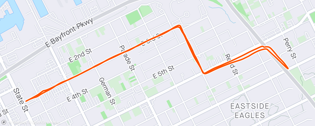 Map of the activity, Afternoon Run after clinical