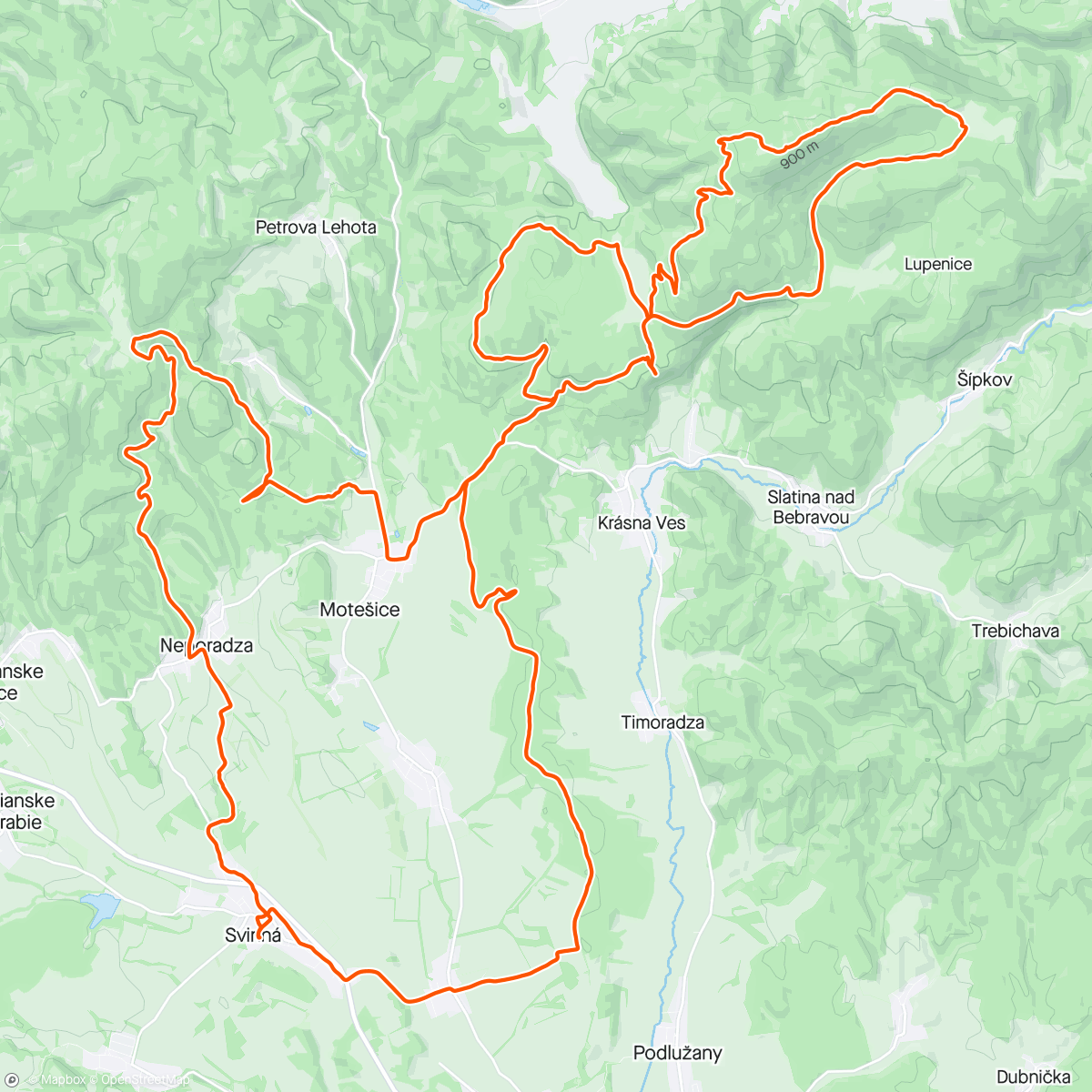 Map of the activity, MTB Baske + Lúčky