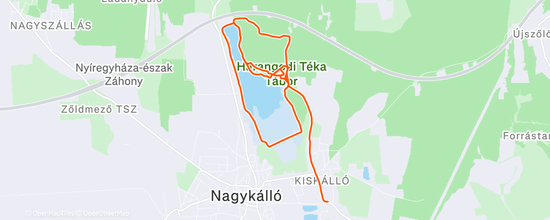 Map of the activity, Afternoon Run
