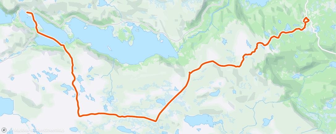 Map of the activity, Del 2 - Tøff tur på skøyteski med sambo, 10-30cm snø i sporet og lite sikt, men godt til slutt