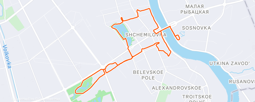 Map of the activity, Полуденный забег