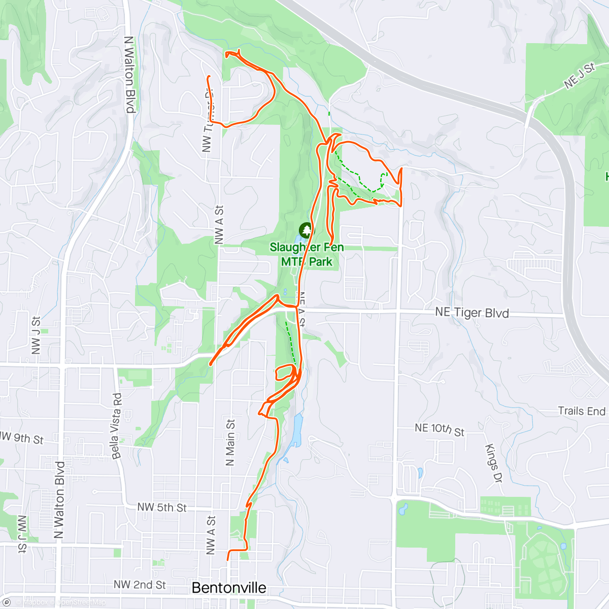 Map of the activity, apple creek, and moo moo