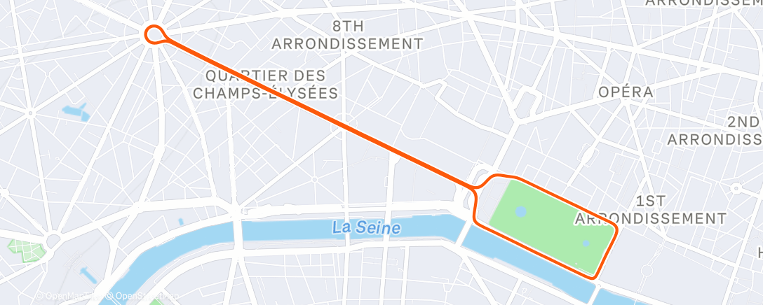 Map of the activity, 50’ ZWIFT - Reco  on Lutece Express in Paris