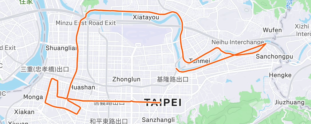 Map of the activity, 臺北馬拉松