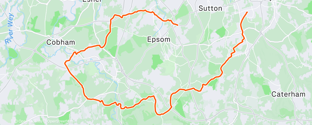 Mapa de la actividad (Ewell - Stoke D'Abernon- Wallington)
