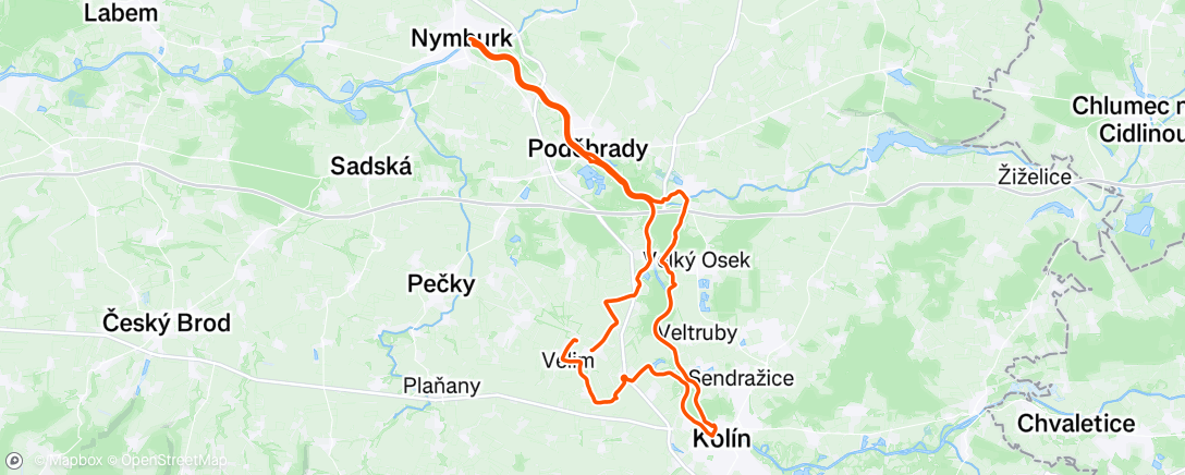 Map of the activity, Lunch Ride