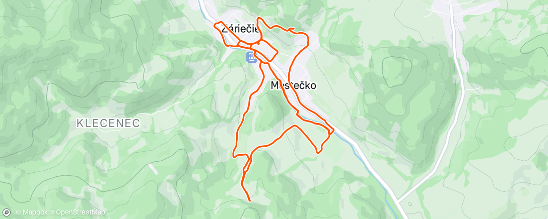 Map of the activity, Afternoon Trail Run