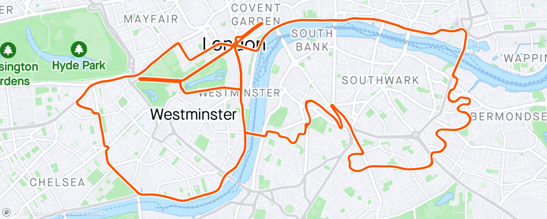 Map of the activity, Zwift - 90min Riders Choice on The London Pretzel in London