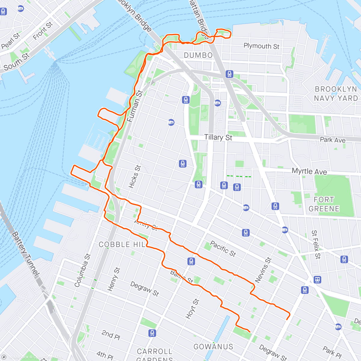 Mapa de la actividad, Friday Run