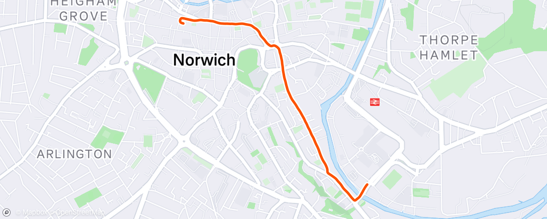 Map of the activity, Evening Run