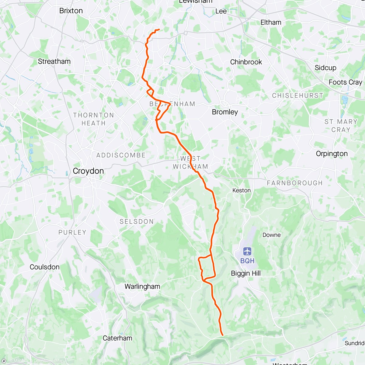 Map of the activity, Beddlestead and Back (my fastest solo ride; cyclist attire)
