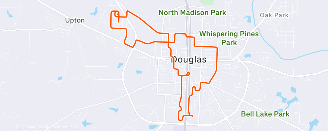 Map of the activity, Post Christmas errands- NAPA and Tractor Supply