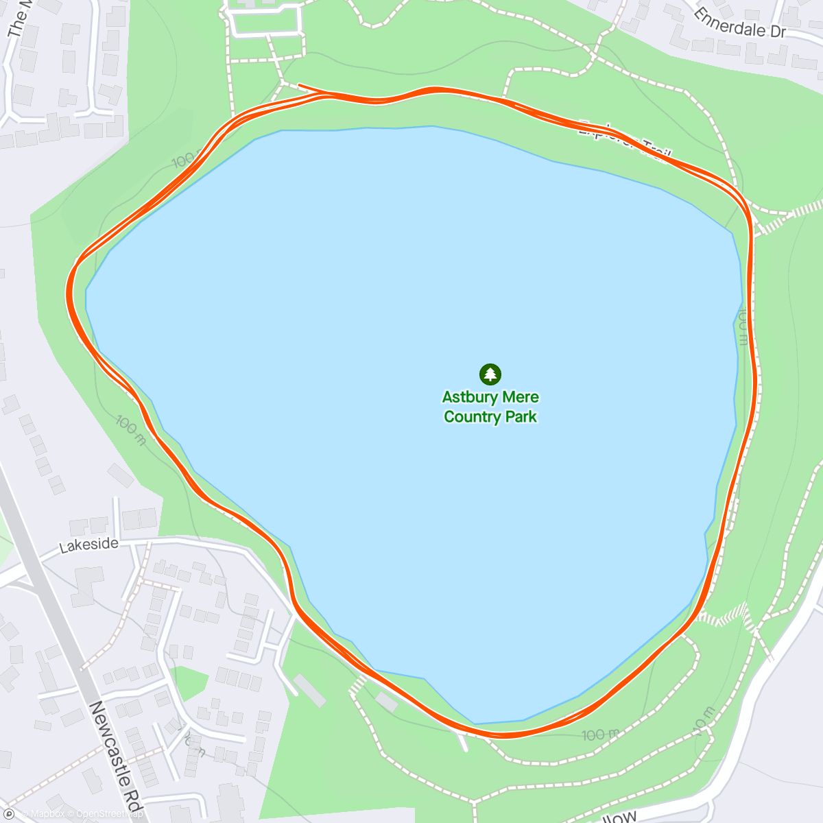 Map of the activity, Congleton Parkrun