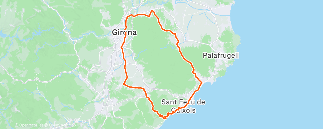 Map of the activity, Cycling