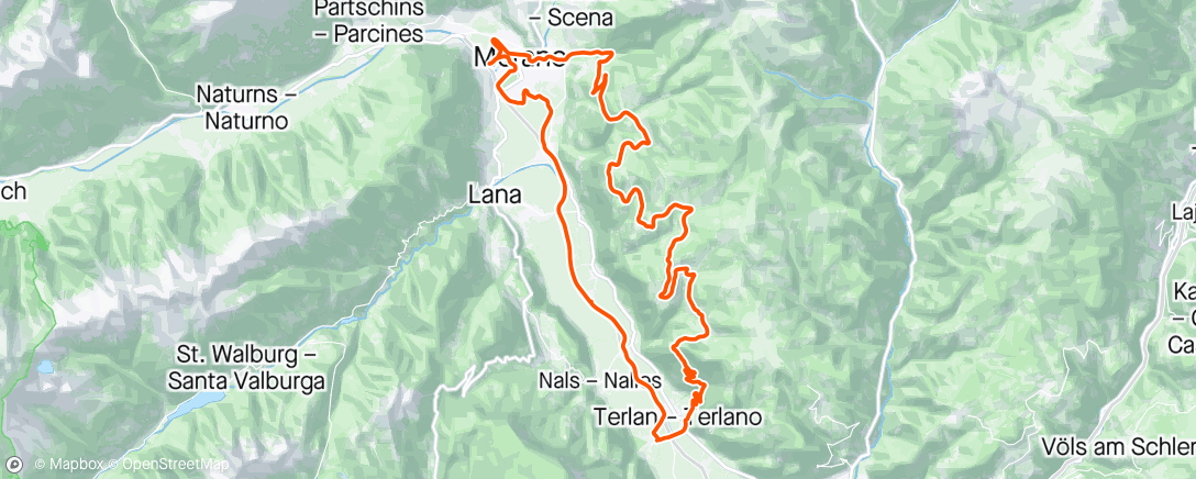 Mapa de la actividad, Fahrt am Morgen