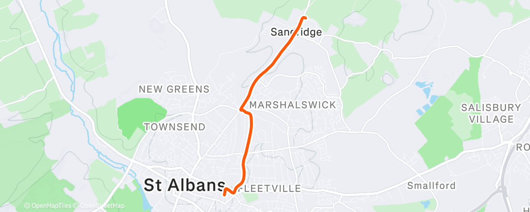 Map of the activity, Night Ride