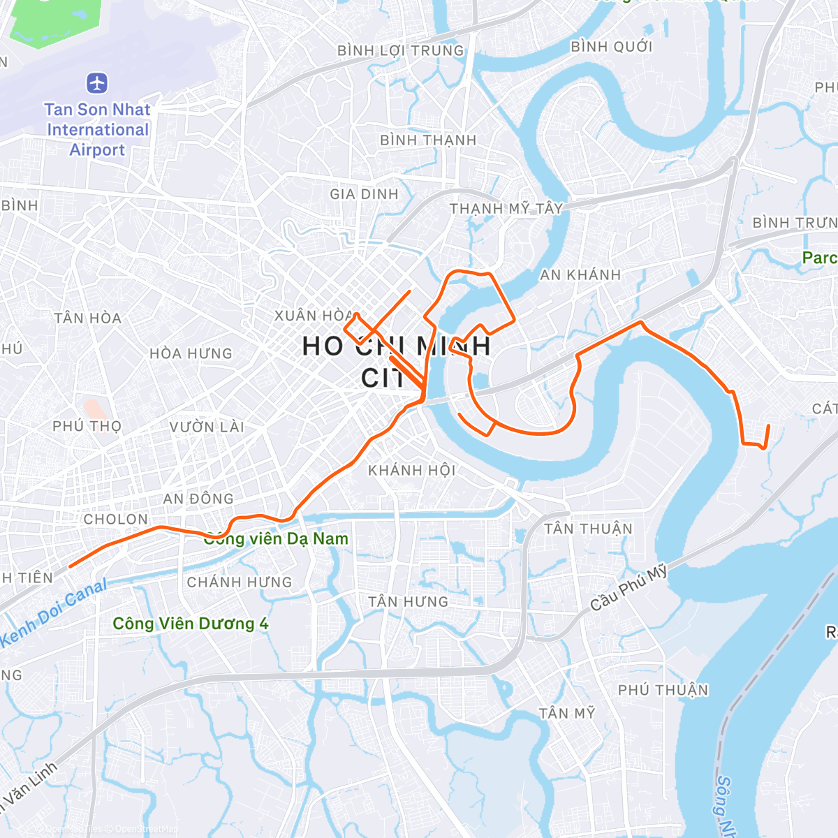 Map of the activity, Night Run