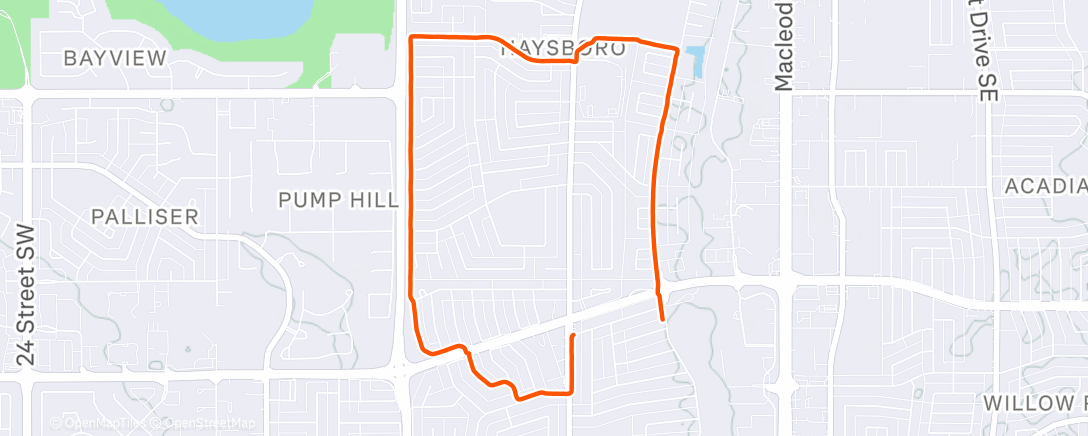 Map of the activity, Lunch Run