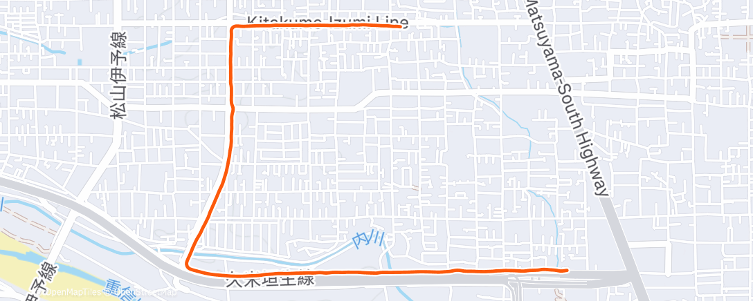 Map of the activity, 夕方のランニング