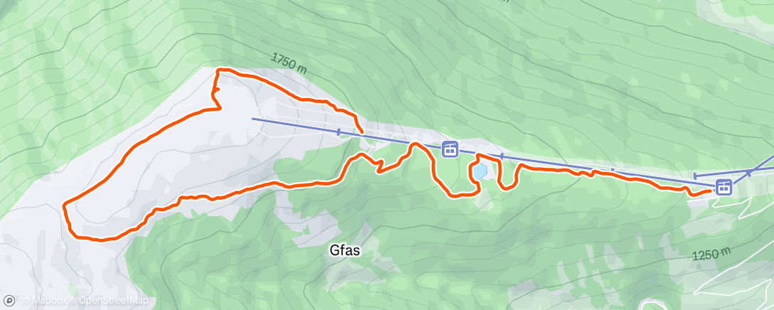 Map of the activity, Traillauf am Nachmittag