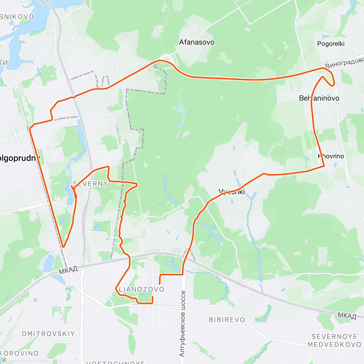 Map of the activity, Lunch Ride