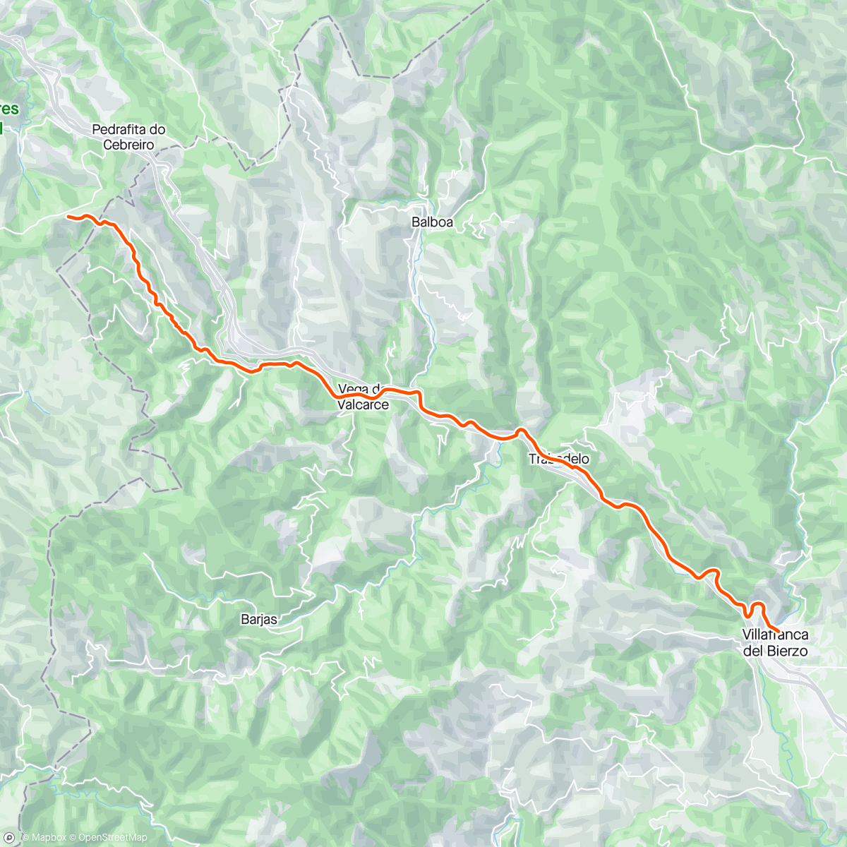 Map of the activity, Camino 6: Villafranca del Bierzo - O Cebreiro