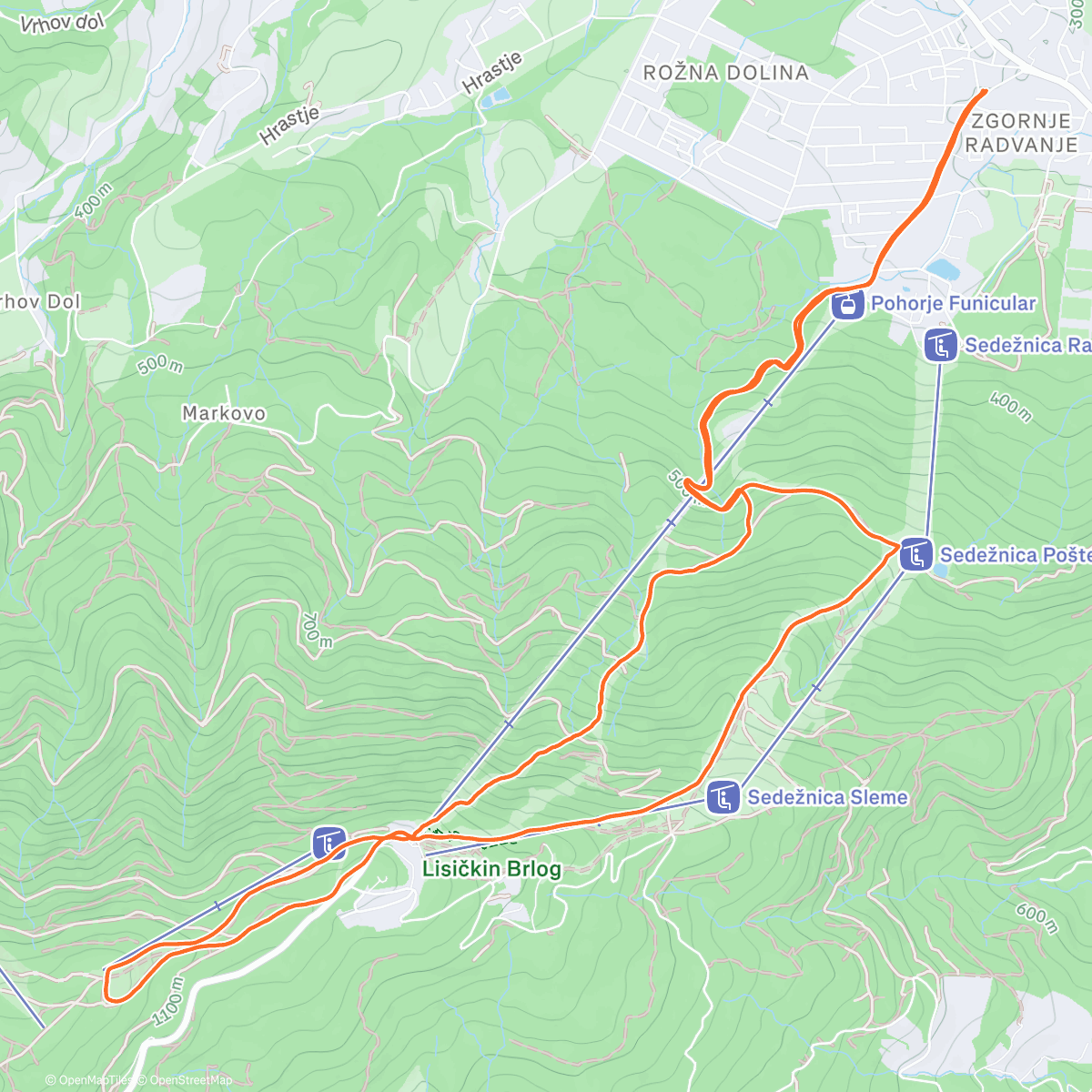 Карта физической активности (Morning Trail Run Pohorje pol metra)