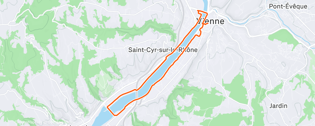 Карта физической активности (Course à pied dans l'après-midi)