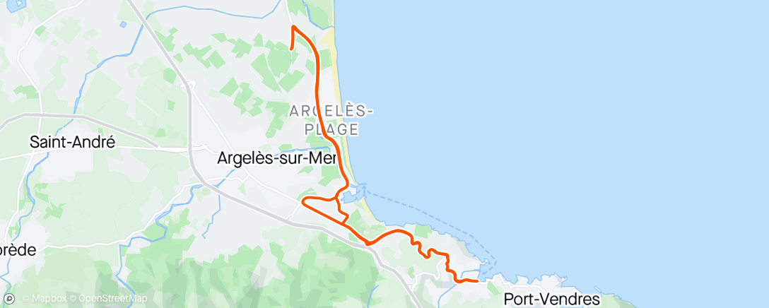 Mapa da atividade, Bike à Collioure vite fait avant l apero