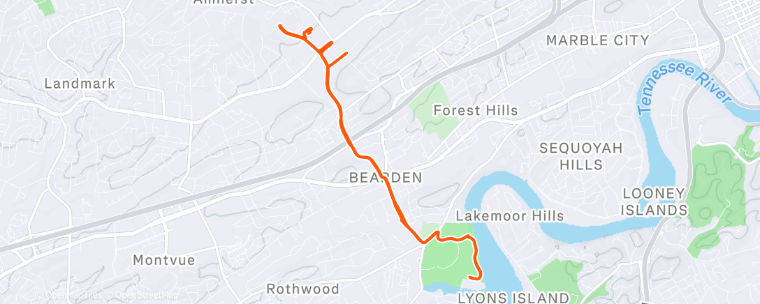 Map of the activity, Morning Run