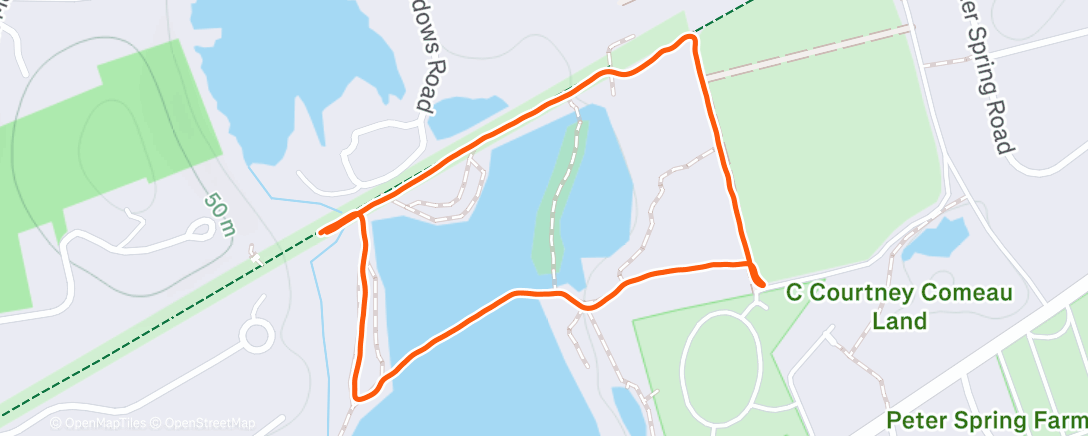 Map of the activity, Afternoon Run