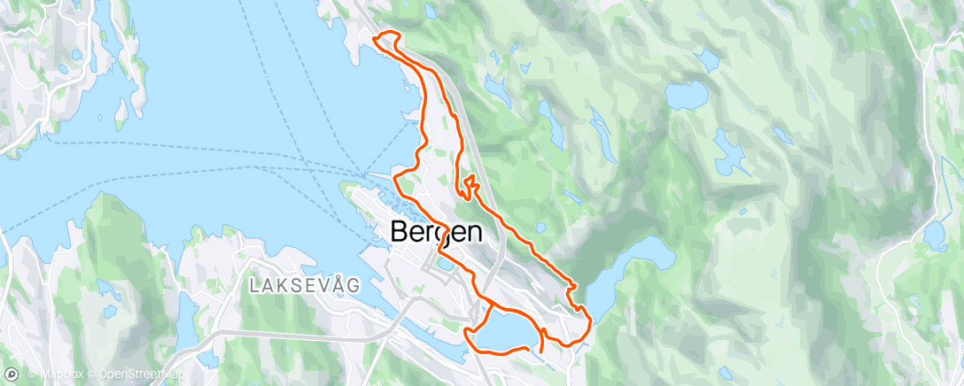 Map of the activity, Finfin tur i pratetempo med Birk
