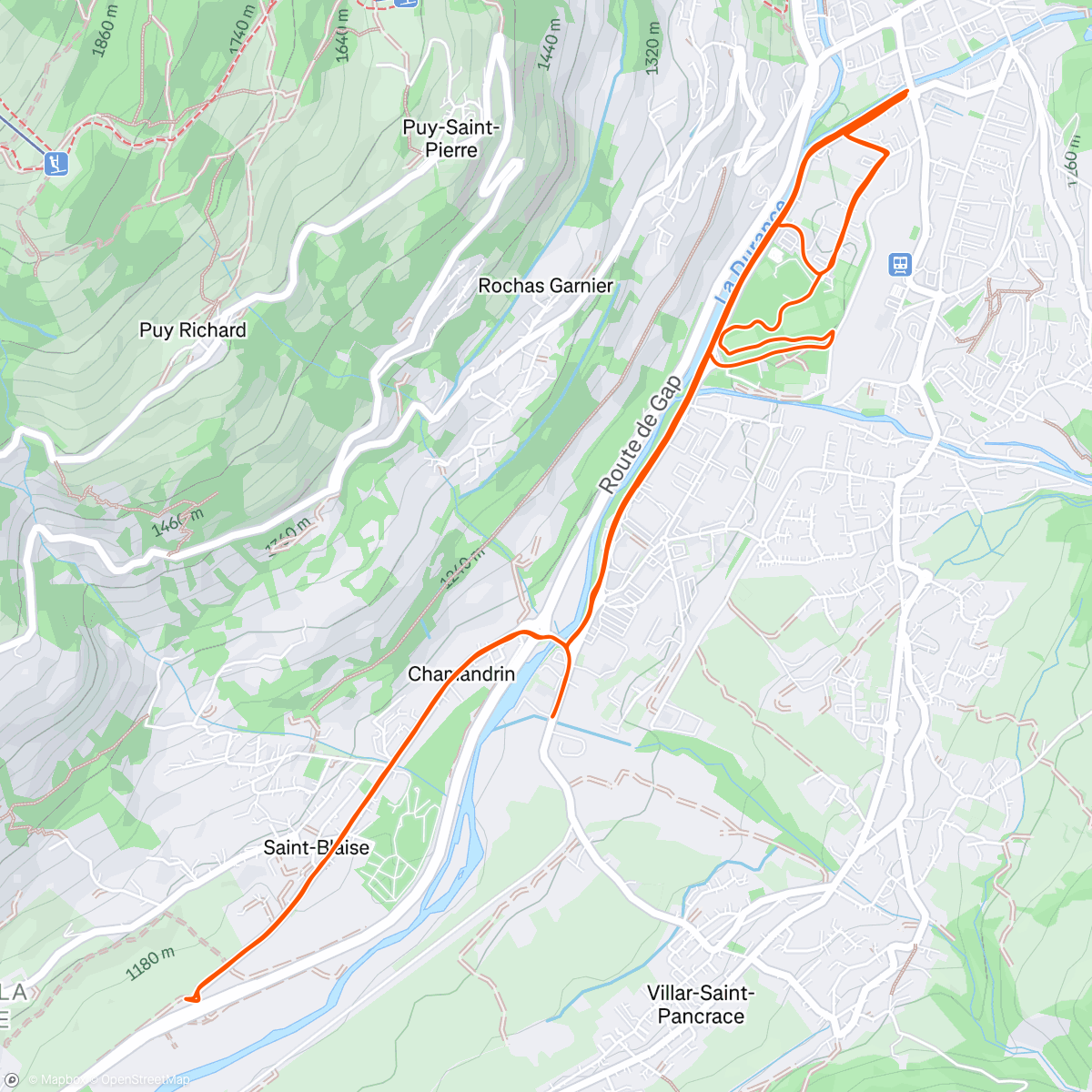 Map of the activity, Pacer pour Zhanna 1000/2000/2000/1000