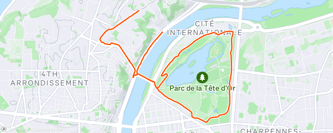 Map of the activity, Course à pied le matin