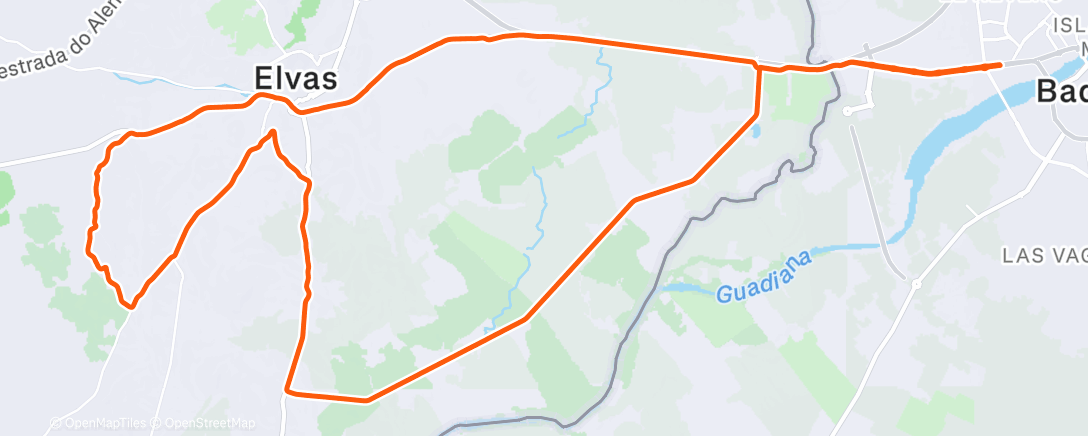 Map of the activity, Bicicleta por la tarde