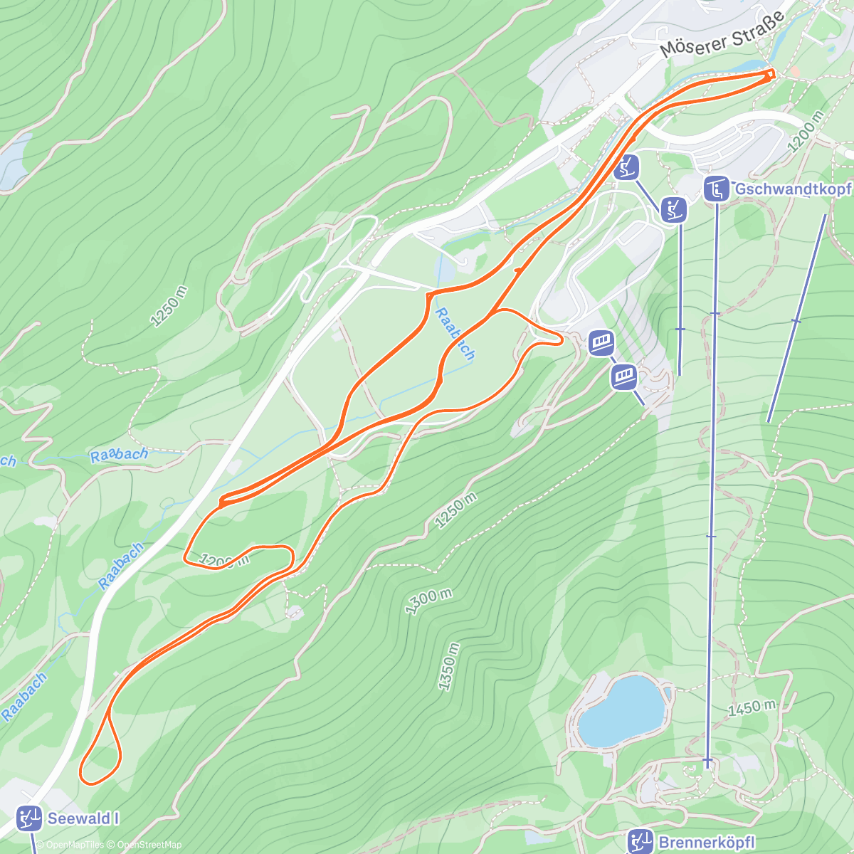 Map of the activity, Seefeld in Tirol
