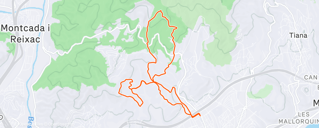 Map of the activity, Morning Mountain Bike Ride
