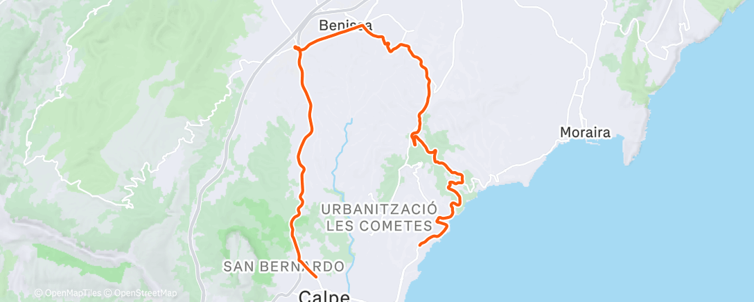 Map of the activity, Lunch Ride