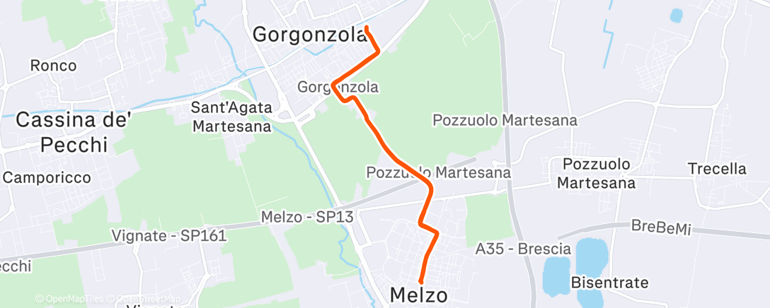 Карта физической активности (Corsa pomeridiana)