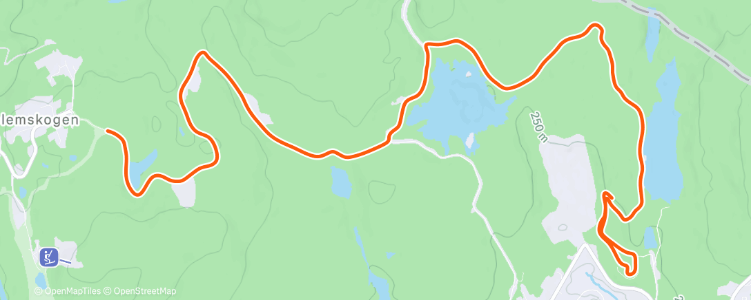 Map of the activity, Lunch Nordic Ski
