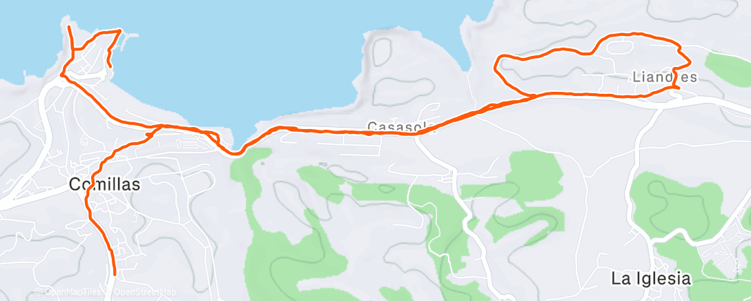 Map of the activity, Caminata de tarde